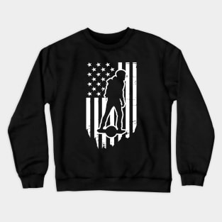 Onewheel Nation American Flag One Wheel Rider Crewneck Sweatshirt